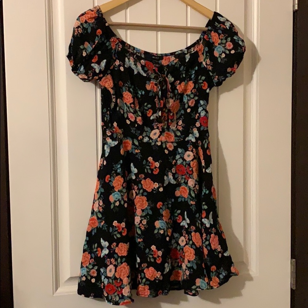 Forever 21 Floral Off-The-Shoulder Mini Dress